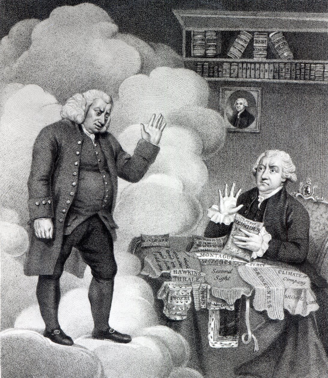Boswell and the Ghost of Samuel Johnson, publikoval v roce 1803 od English School