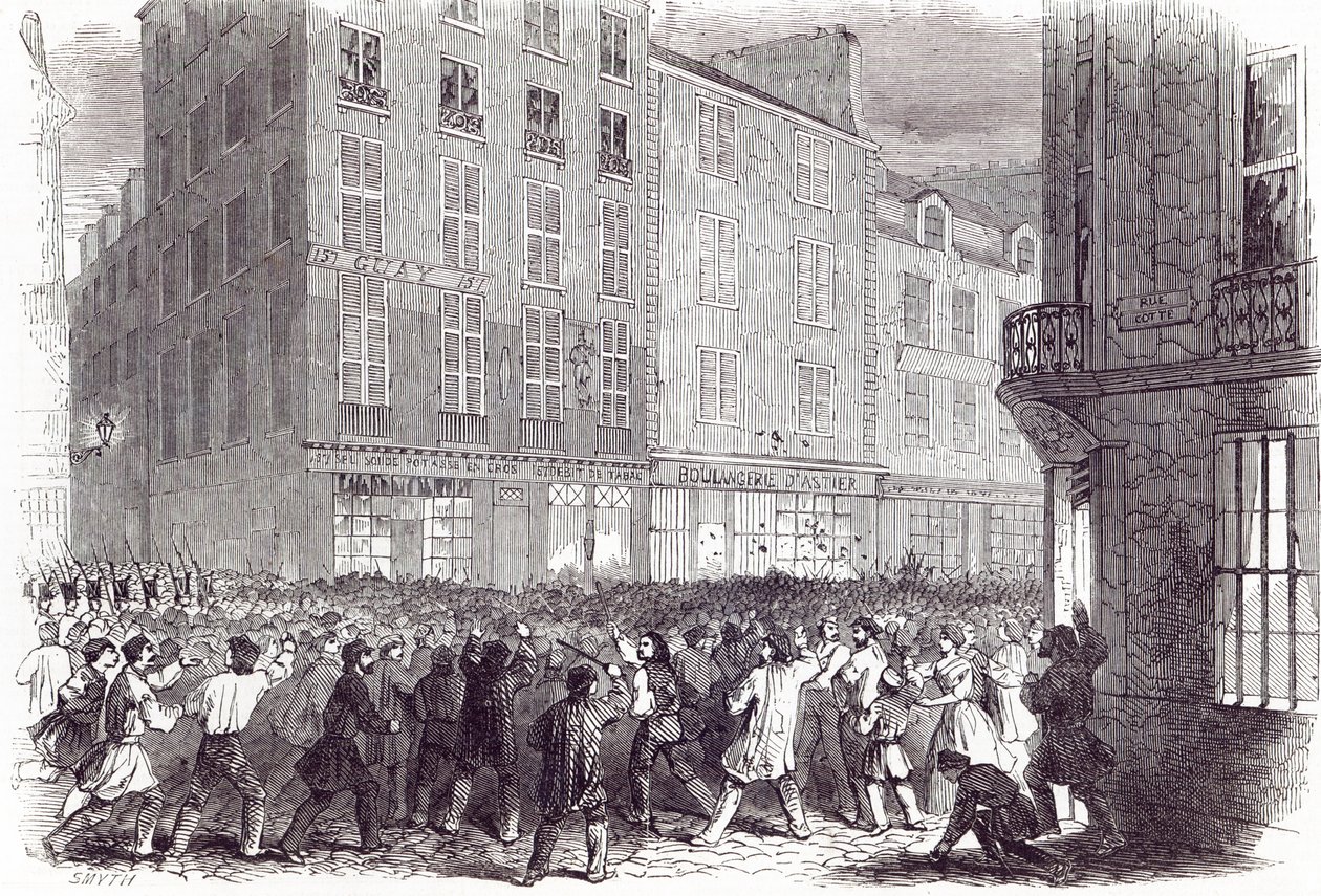 Bread Riot, v Rue du Faubourg St. Antoine, v Paříži, z 