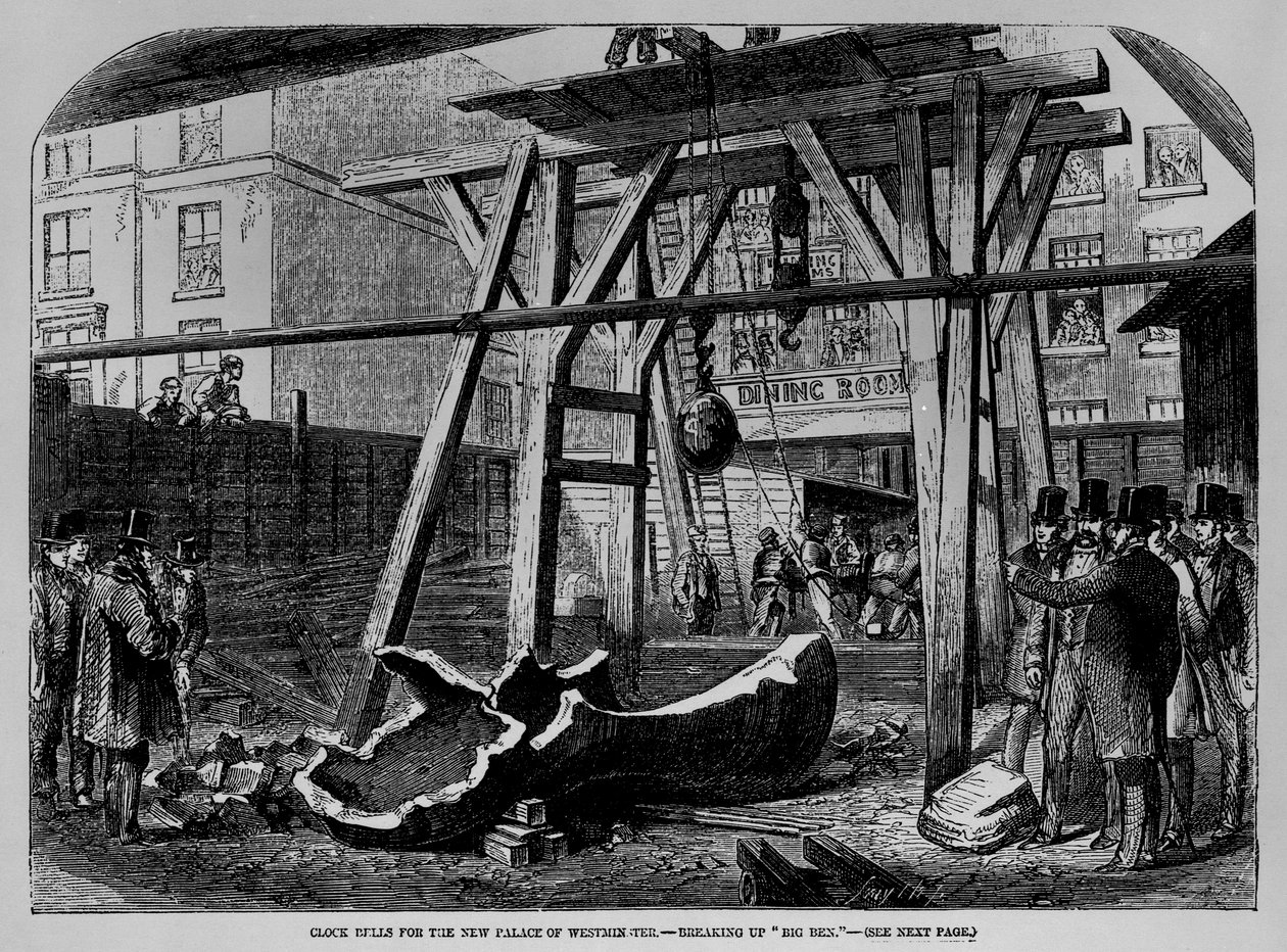Breaking up Big Ben, z „The Illustrated London News“, 6. března 1858 od English School