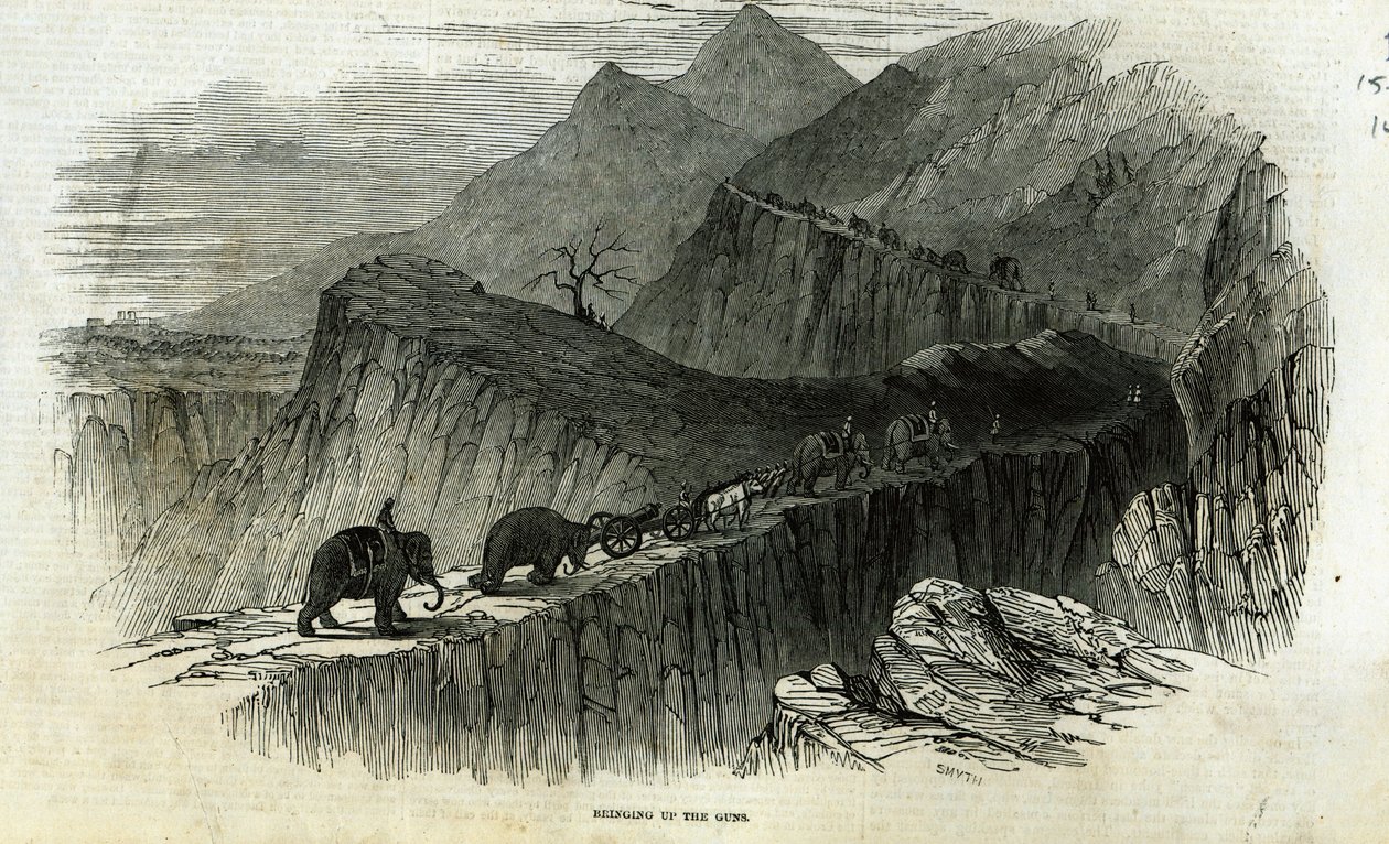 Zvednutí zbraní, z „The Illustrated London News“, 15. srpna 1846 od English School