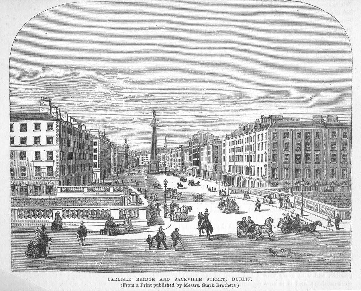 Carlisle Bridge a Sackville Street, Dublin od English School