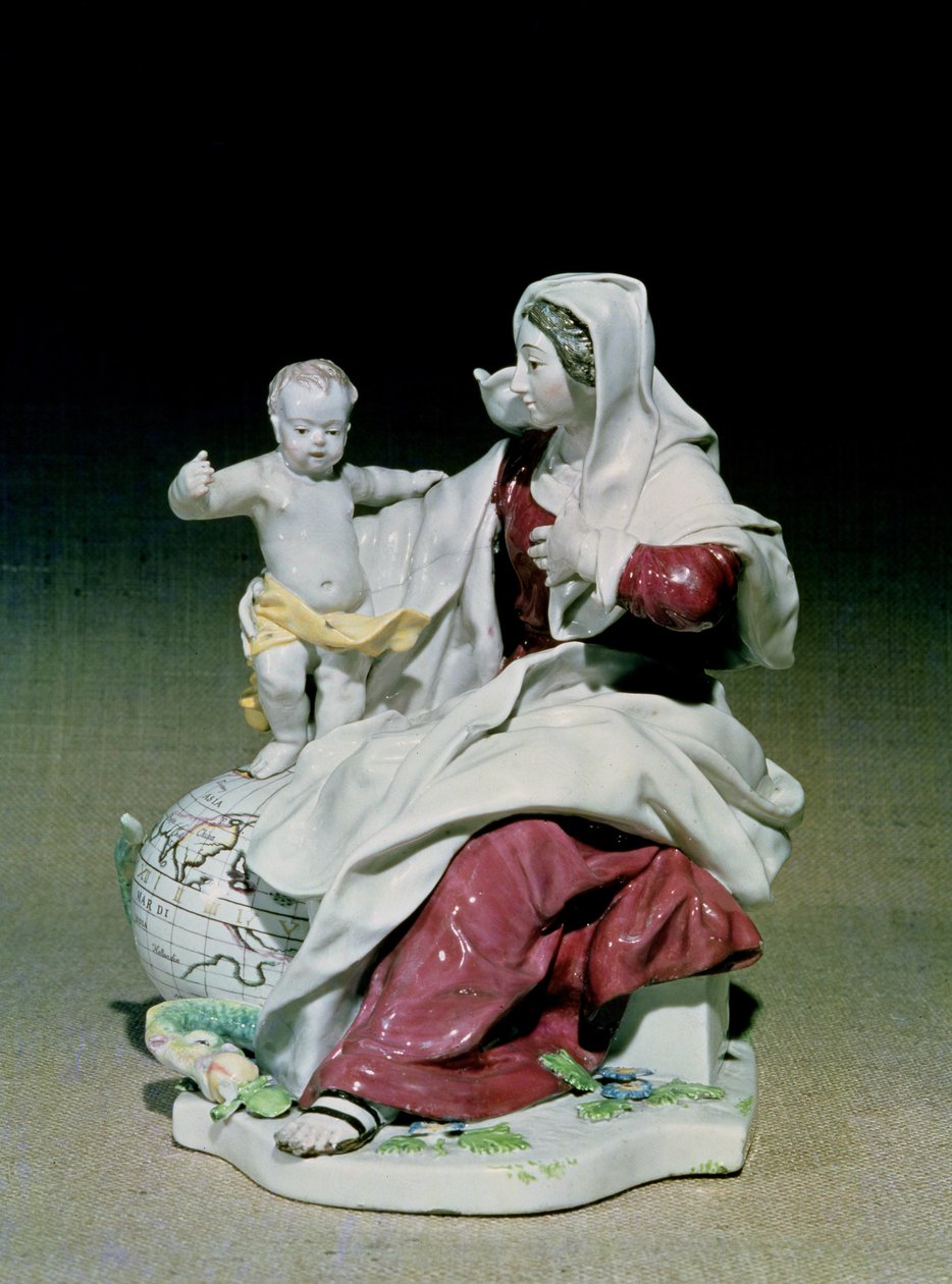 Chelsea postava Madony a dítěte, období Red Anchor, kolem roku 1755 (porcelán) od English School