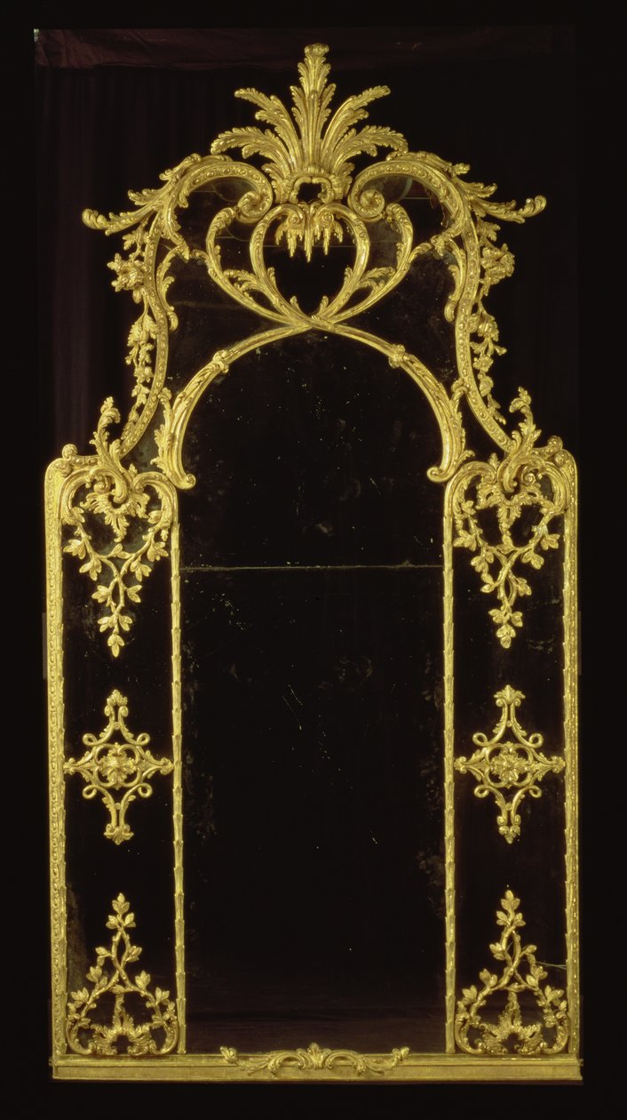 Chippendaleovo zrcadlo, cca 1750 (pozlacené dřevo) od English School