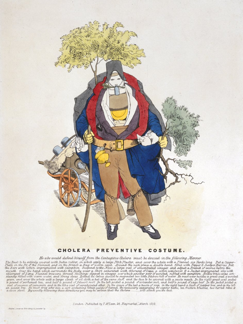 Preventivní kostým cholery, březen 1832 od English School