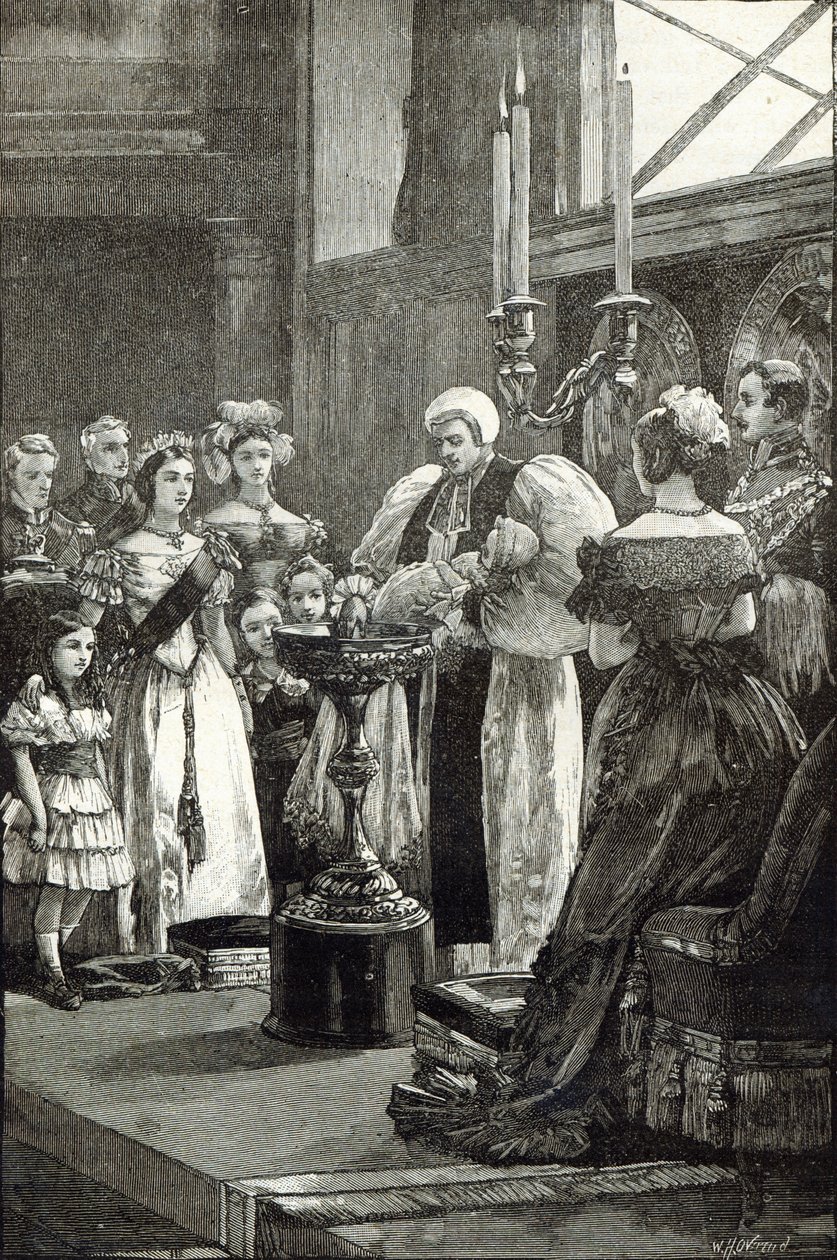 Křest princezny Louise v kapli Buckinghamského paláce od English School