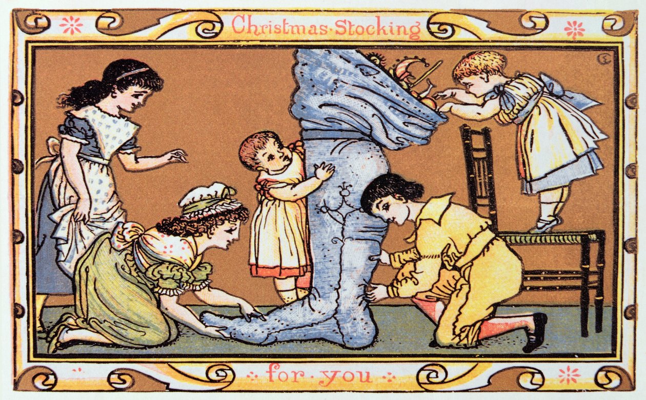Christmas Stocking For You, viktoriánské vánoční přání od English School