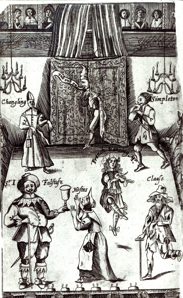 Komičtí herci v představení, 1662 od English School