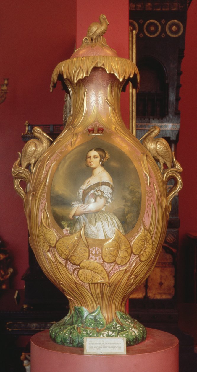 Pamětní váza s portrétem královny Viktorie, 1851 (keramika) od English School