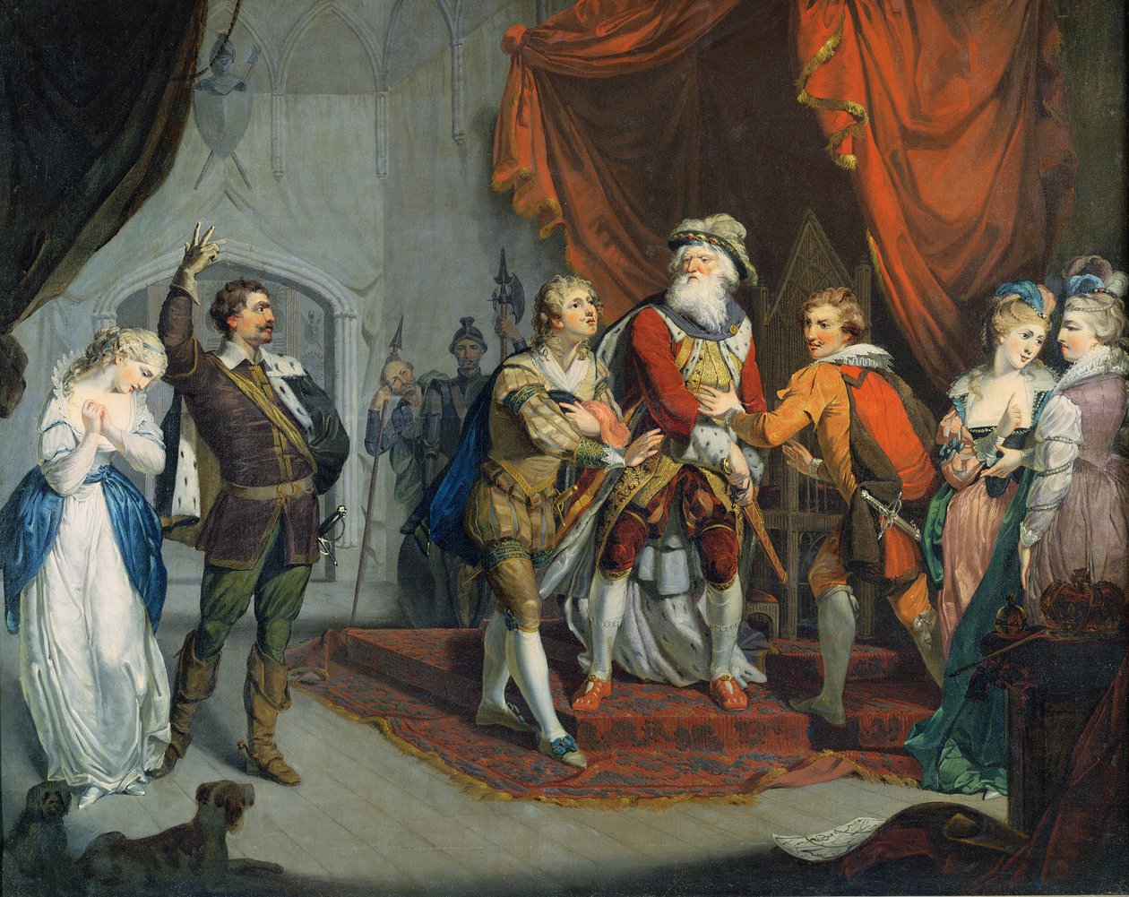 Cordelie Championed hrabětem z Kentu, z filmu „Král Lear“ od Williama Shakespeara (1564-1616) kolem 1770-80 od English School