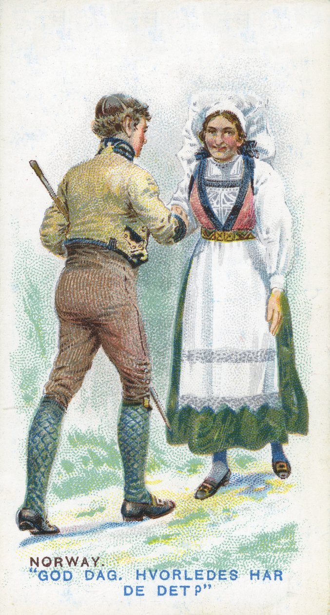 Obvyklý pozdrav v Norsku, 1907 od English School