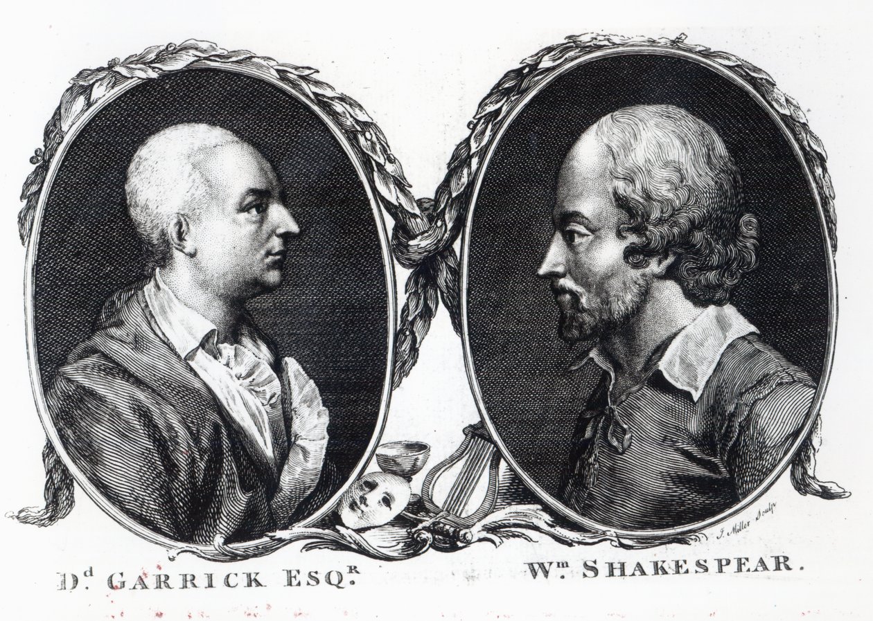 David Garrick a Shakespeare, vyryl J. Miller od English School