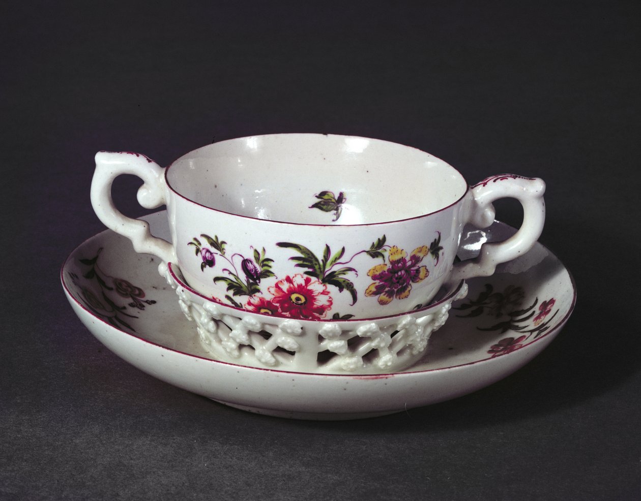 Derby trembleuse šálek s podšálkem, cca 1758 (porcelán) od English School