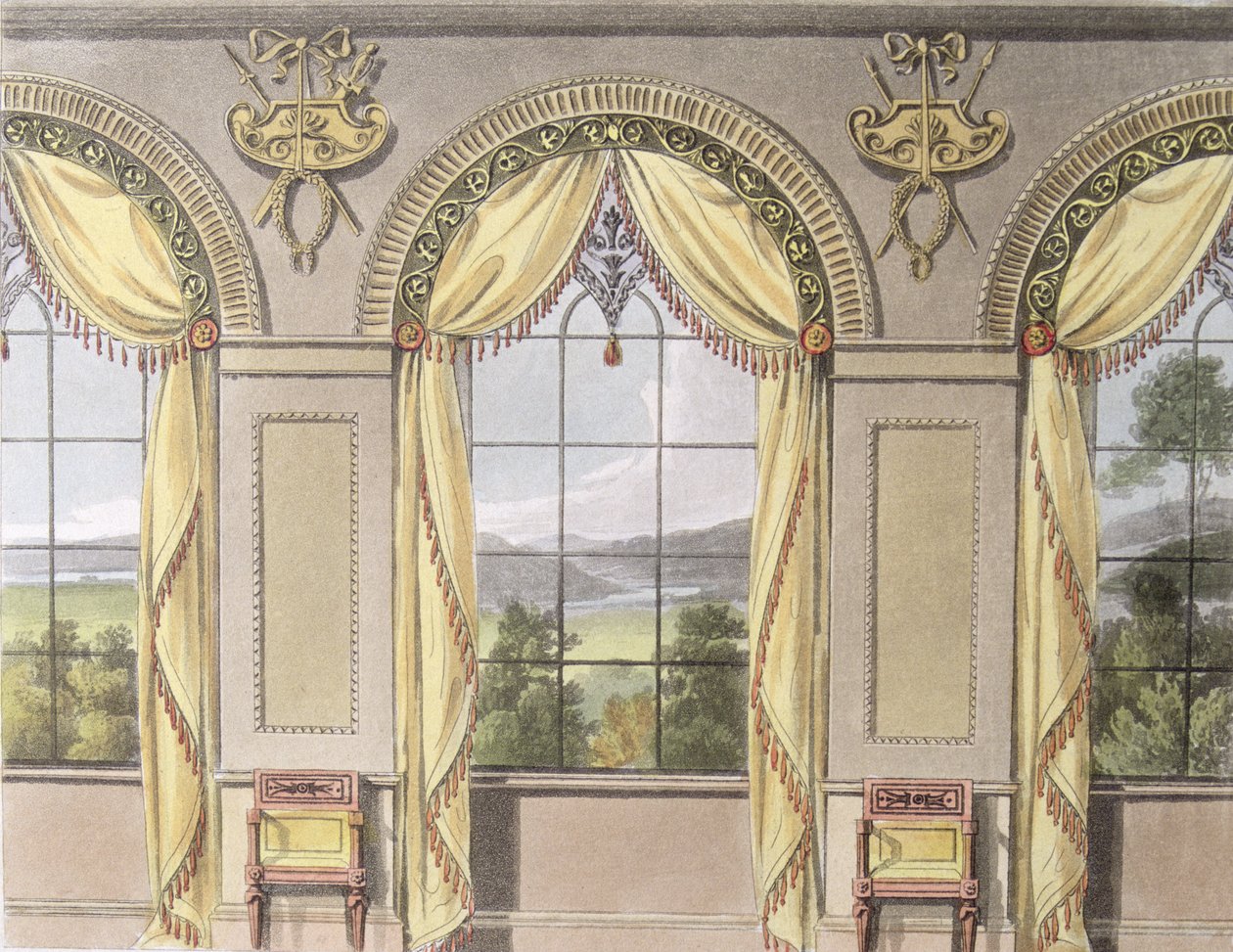 Jídelna, deska 88 z Ackermanns Repository of Arts, vydáno 1816 od English School