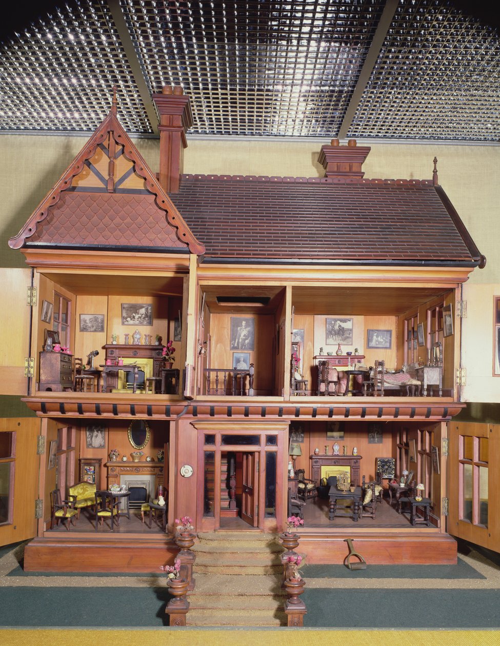 Domeček pro panenky zakoupený a zařízený královnou Mary, vyrobený Ascroitsem z Liverpoolu, kolem roku 1920 od English School
