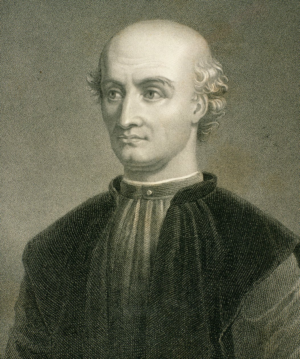 Donato Bramante (1444-1514) z knihy "Galerie portrétů", vydané v roce 1833 od English School
