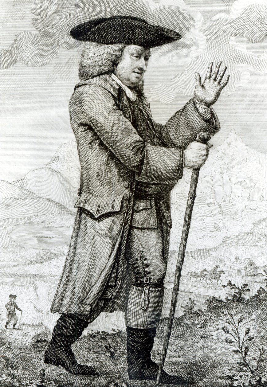 Dr. Johnson v cestovním oděvu, 1786 od English School
