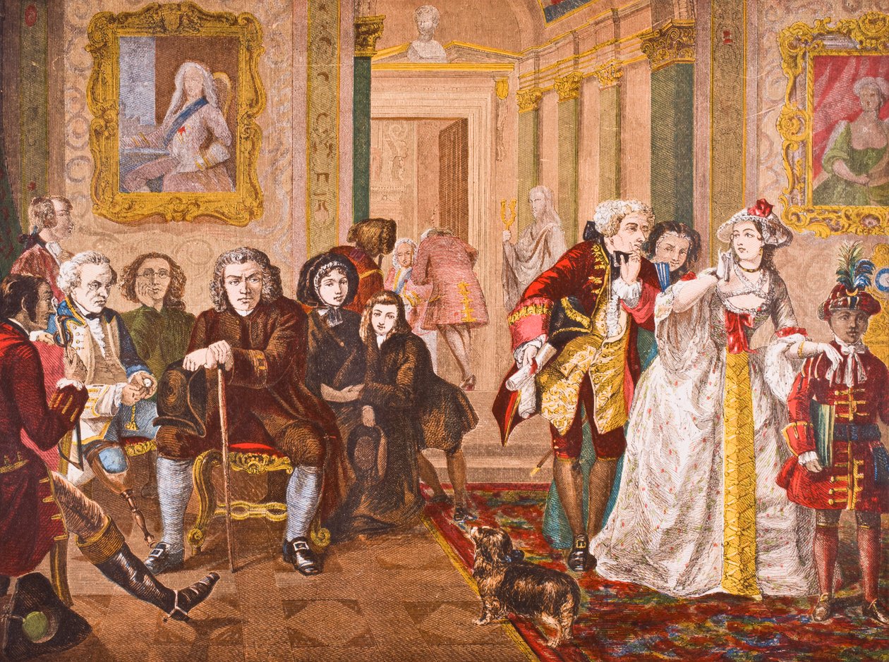 Dr. Samuel Johnson v předsíni lorda Chesterfielda, z knihy 