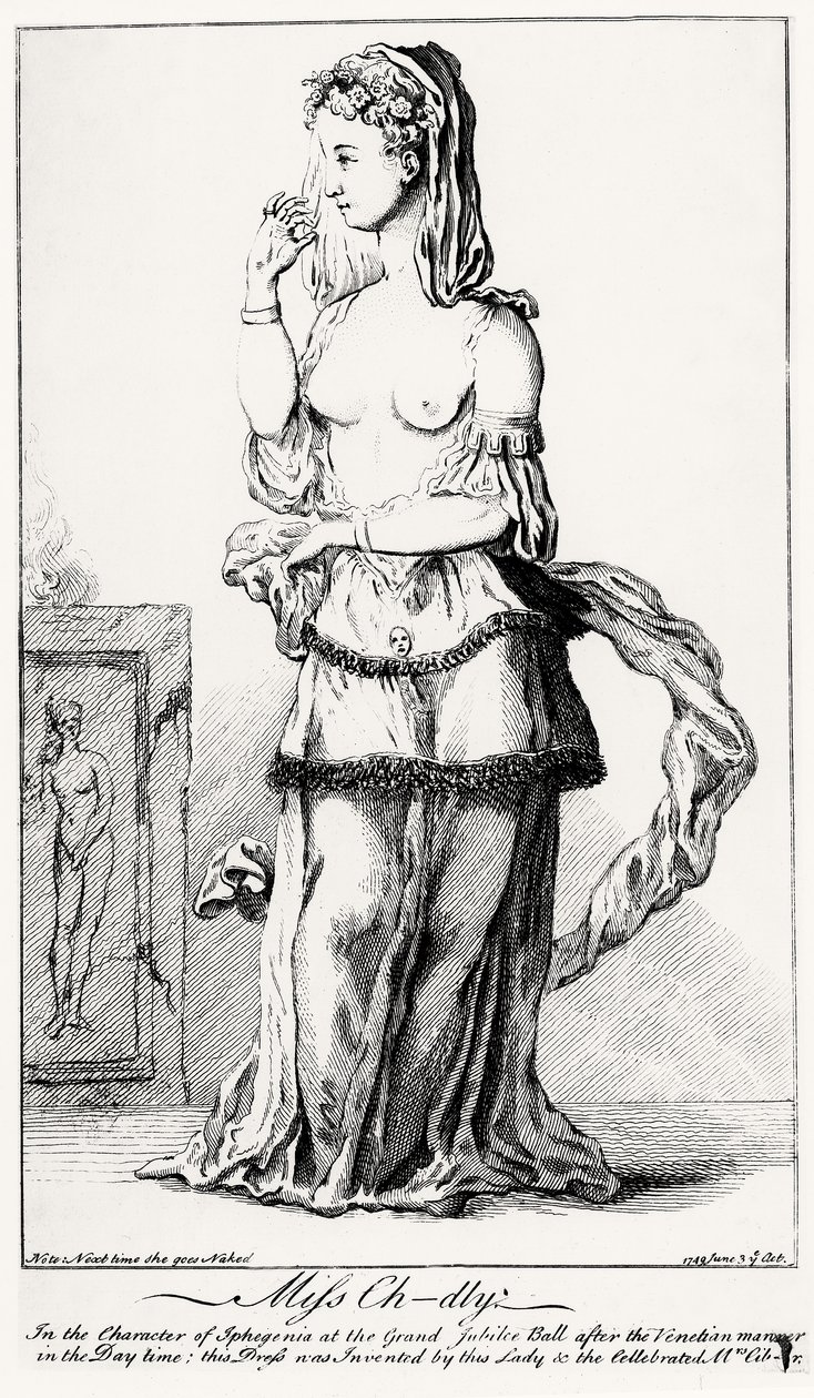Elizabeth Chudleigh (1720-88) Oblečená do postavy Ifigenie od English School
