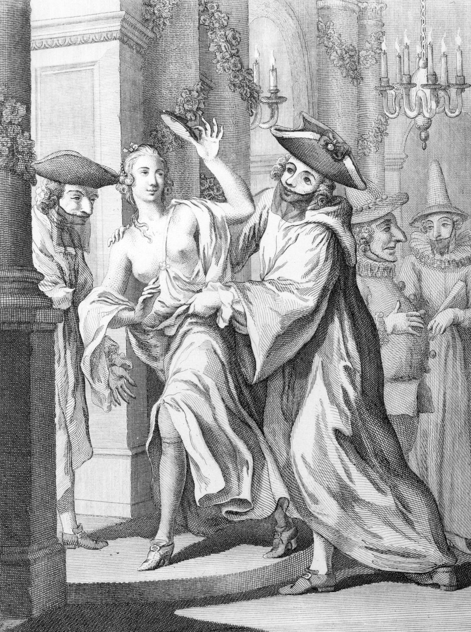 Elizabeth Chudleigh, hraběnka z Bristolu, oblečená jako Ifigenie, kolem roku 1749 od English School