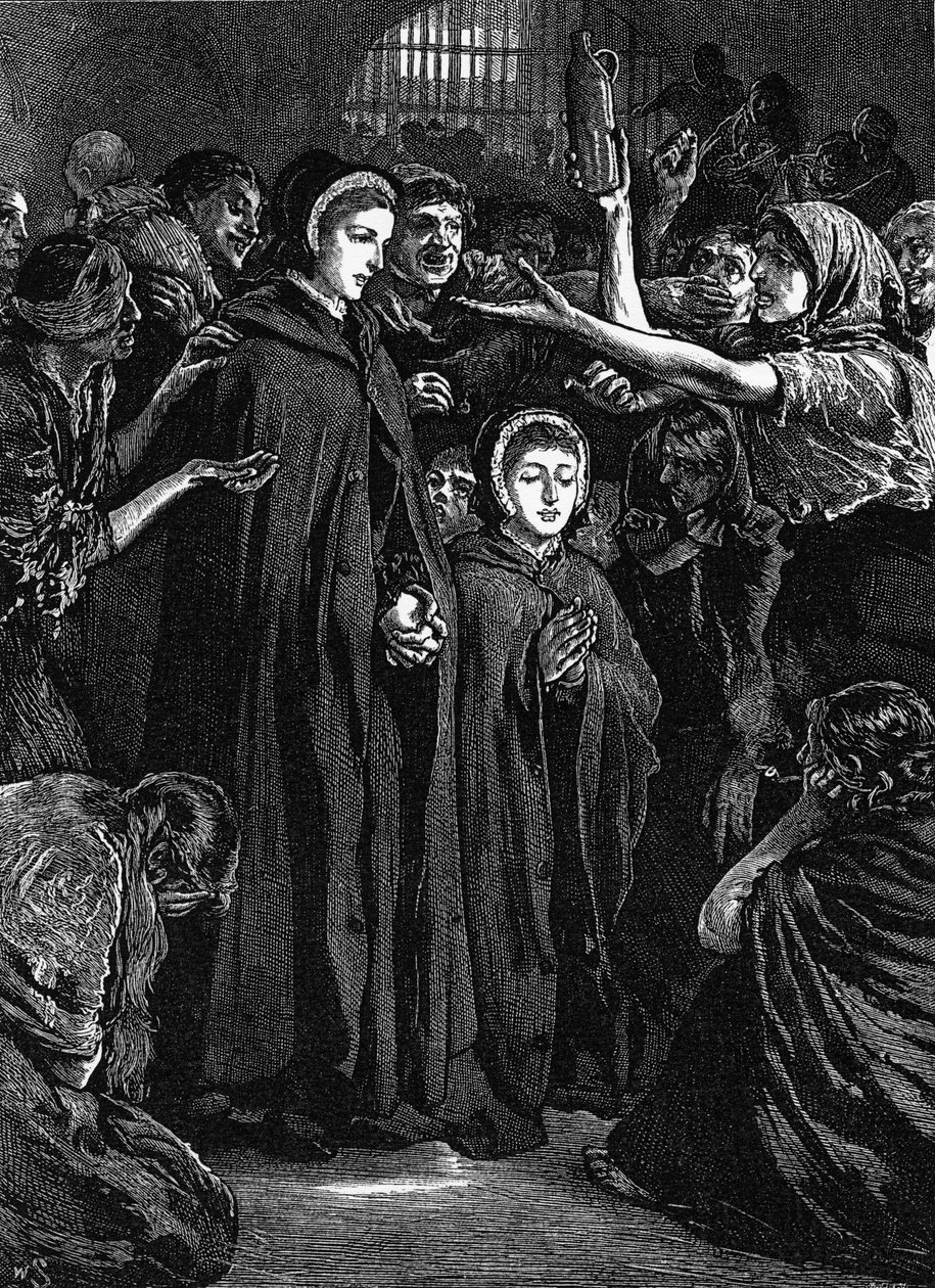 Elizabeth Fry a Anna Buxton na návštěvě věznice Newgate od English School