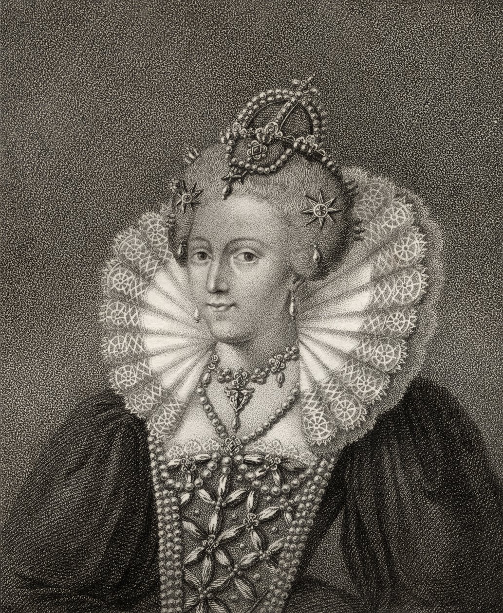 Alžběta I., vyrytá Bocquetem, z „Katalogu královských a vznešených autorů“, vydaný v roce 1806 od English School
