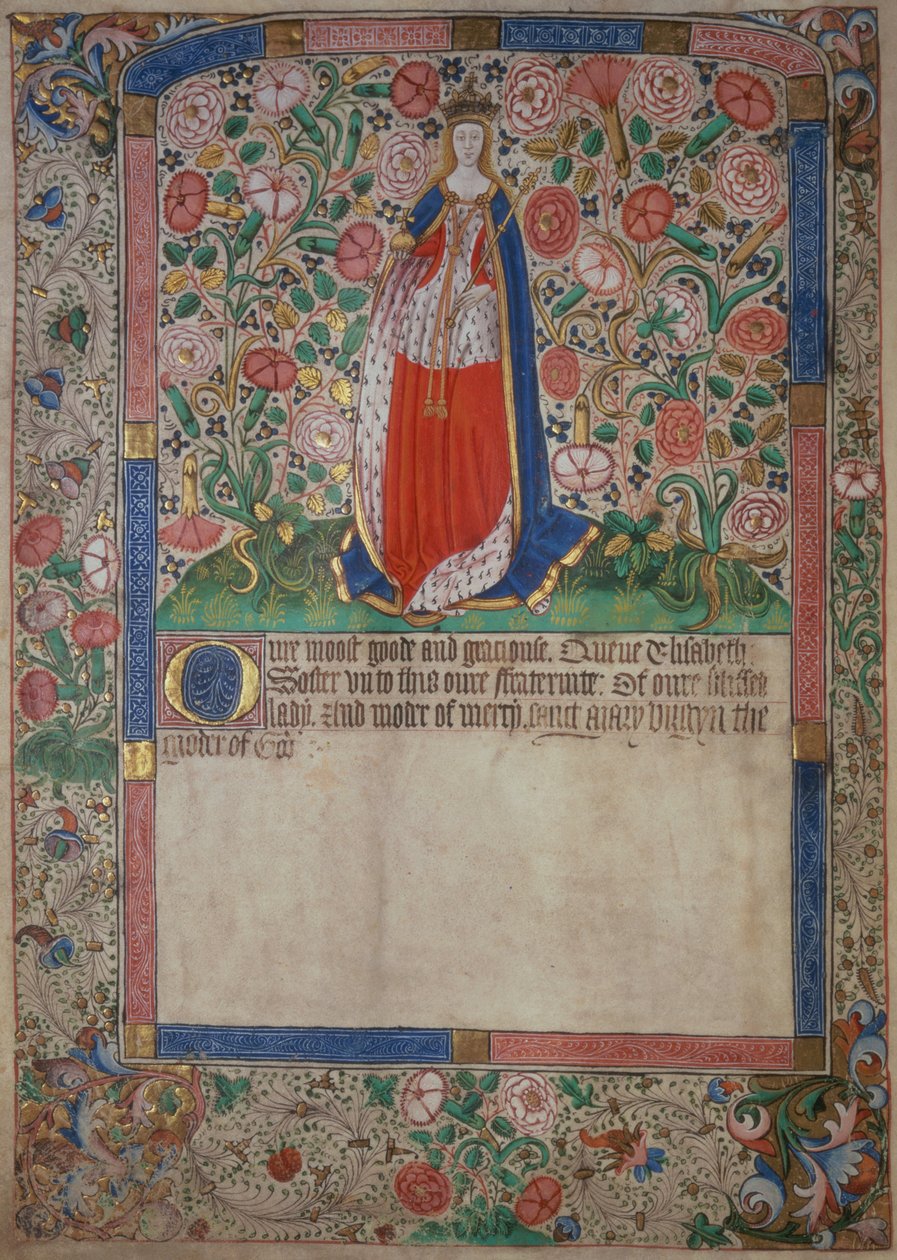Elizabeth Woodville (asi 1437–92) královna choť anglického krále Edwarda IV. (1442–83) (podrobnosti viz 125101) od English School