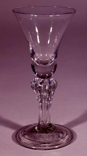 Anglický baluster Slezská nebo podstavec sklenice na víno, 1730 (sklo) od English School