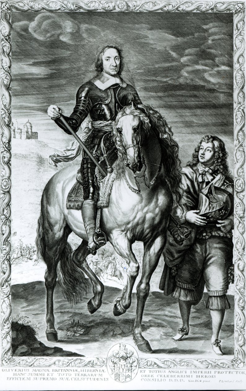 Jezdecký portrét Olivera Cromwella (1599-1658) od English School