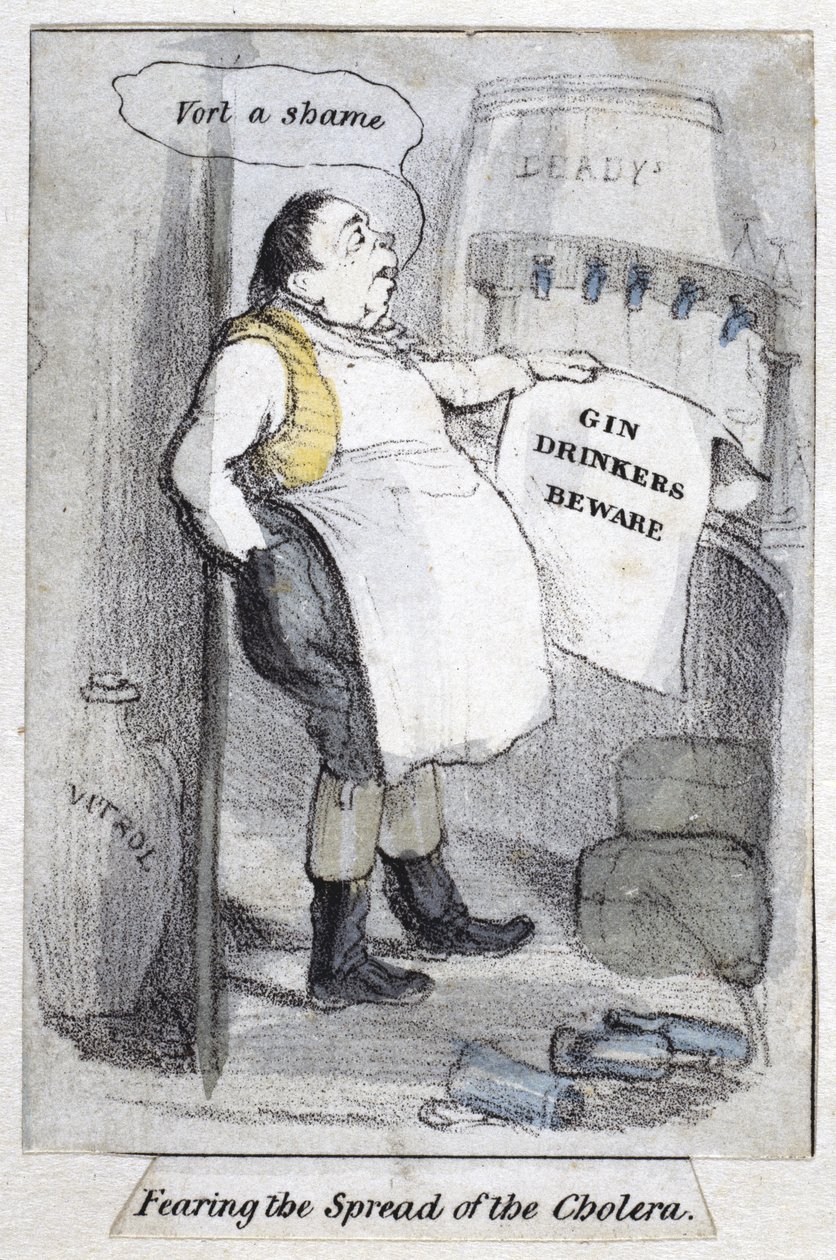 Strach z šíření cholery, 1840-50 od English School