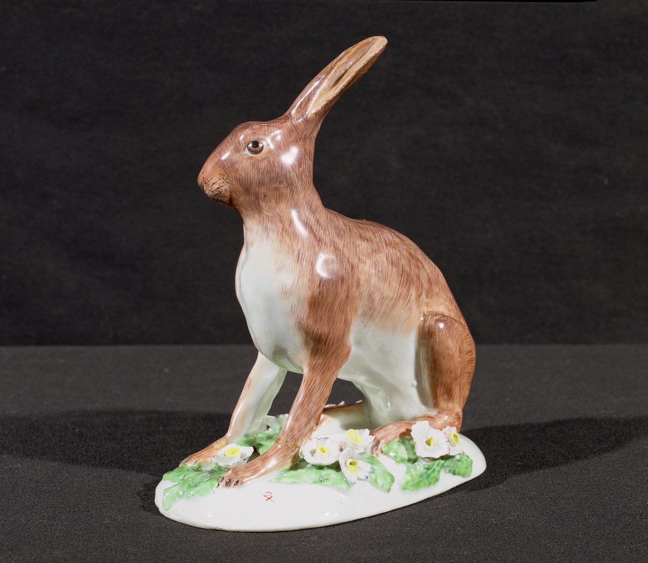 Postava zajíce, Plymouth, značka 2 v červené barvě, 1769-70 (porcelán) od English School