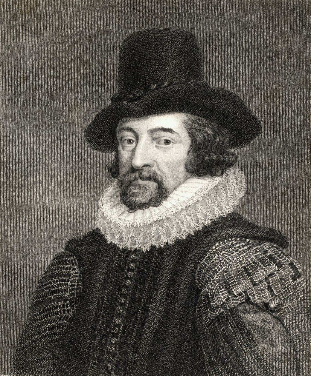 Francis Bacon, 1. baronet (1561-1626) z „Gallery of Portraits“, vydané v roce 1833 od English School