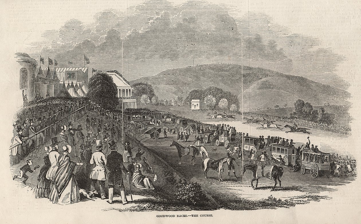 Goodwood Races: the Course, z „The Illustrated London News“, 1. srpna 1846 od English School