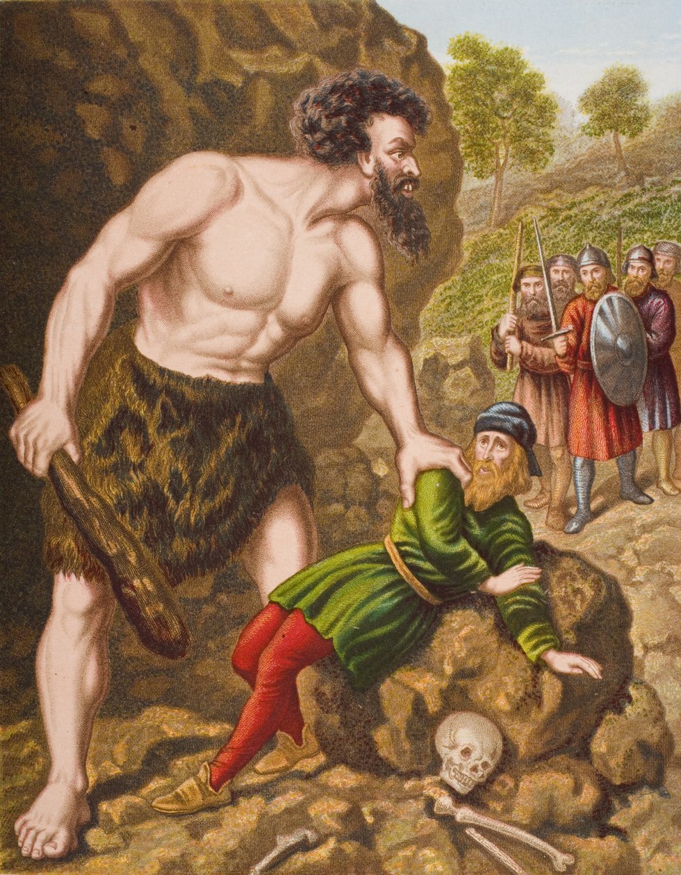 Great-Heart a jeho společníci zaútočili na Giant Slay-Good, ilustrace z 