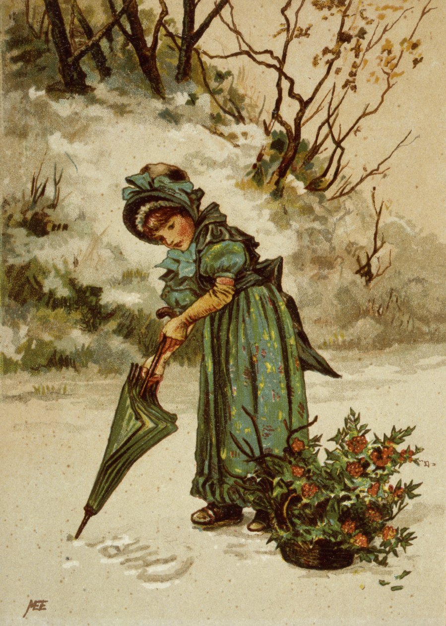 Holly větve, knižní ilustrace od English School