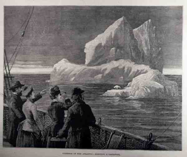 Ledovce v Atlantiku: Pozorování trosečníka, z The Illustrated London News, 18. června 1887 od English School