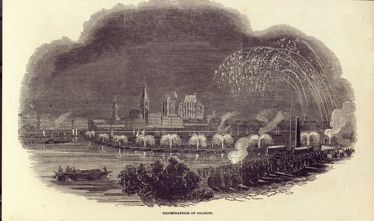 Osvětlení Kolína nad Rýnem, 23. srpna 1845 od English School