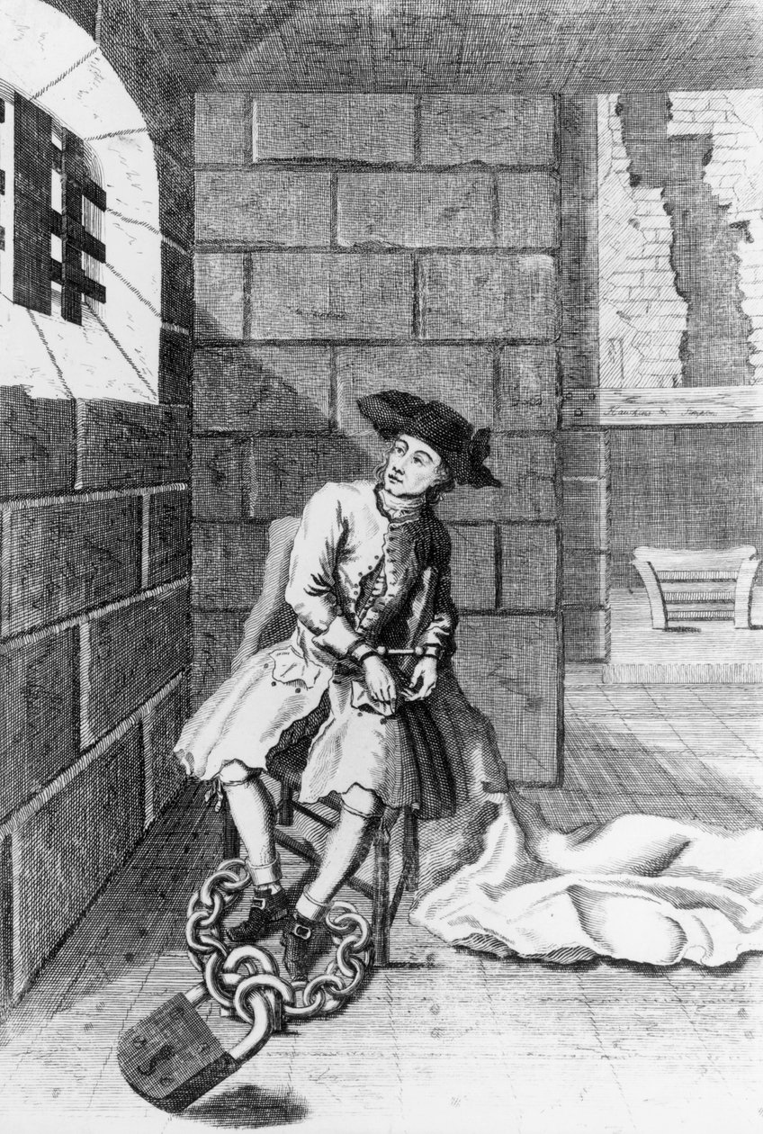 Jack Shepperd ve věznici Newgate, 1724 od English School