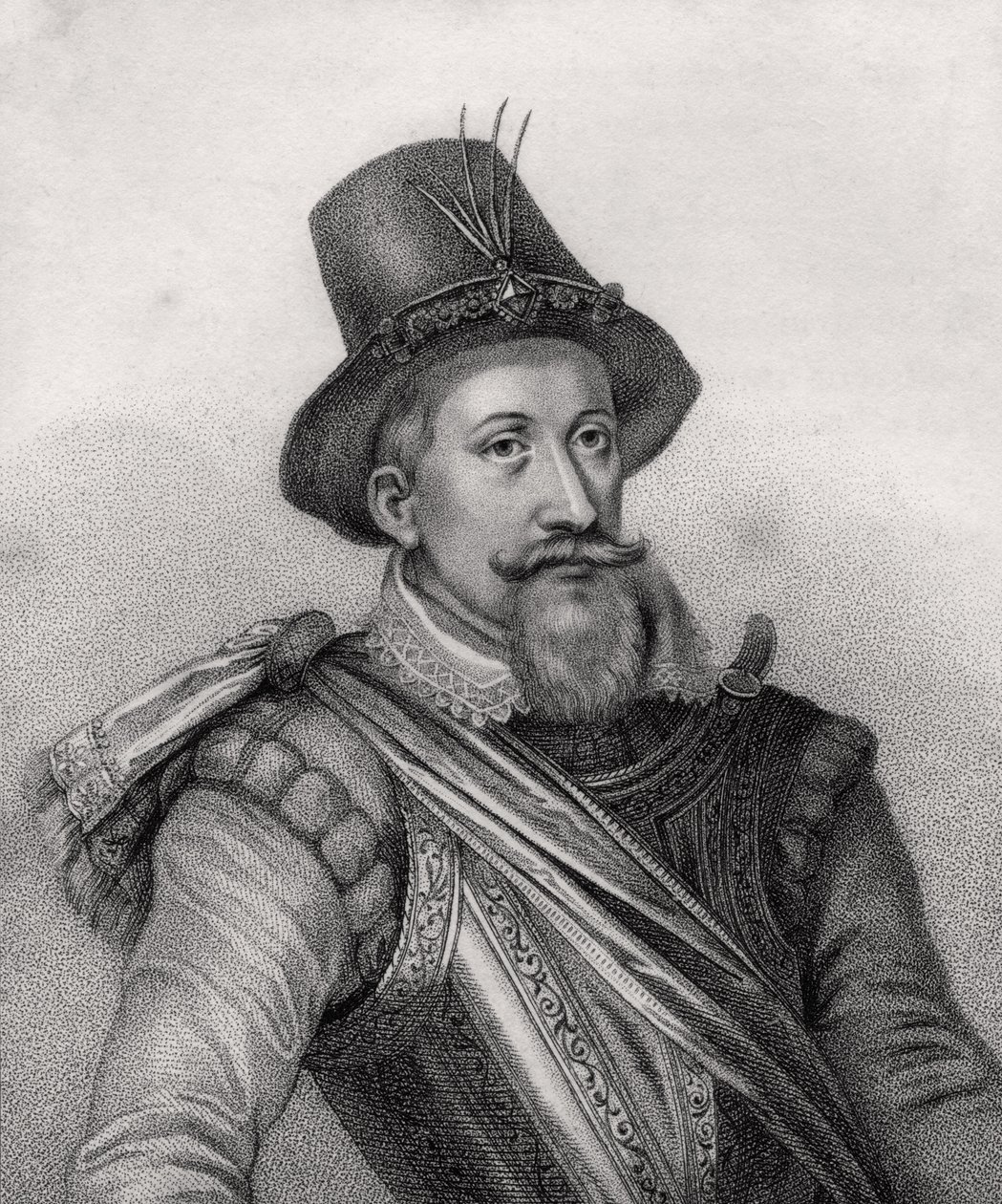 Jakuba I. z Anglie, vyrytý Bocquetem, z „Katalogu královských a vznešených autorů“, vydaného v roce 1806 od English School