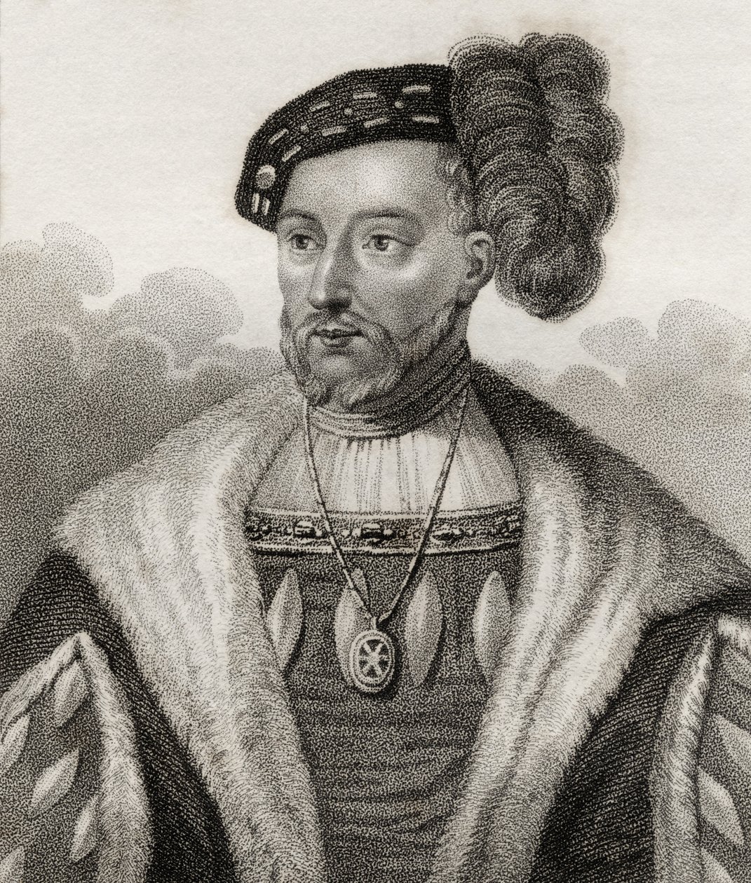 James V, King of Scotland, ilustrace z „Katalogu královských a vznešených autorů, svazek V“, vydaného v roce 1806 od English School