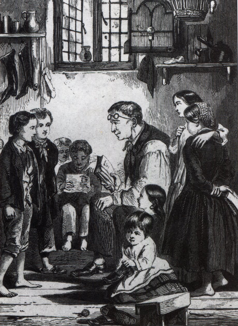John Pounds učí děti ve svém domě od English School