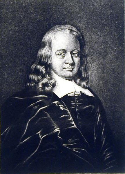 John Thurloe (1616-68) ilustrace z Portrétů postav slavných v britské historii, vyryl Robert Dunkarton (1744-c.1817) (mezzotinta) od English School