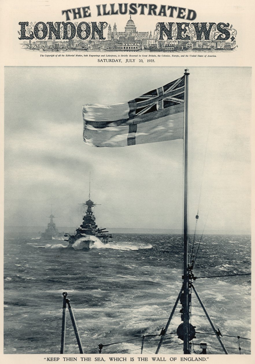 „Keep then the Sea, which is the Wall of England“ z „The Illustrated London News Royal Naval and Military Review Number“, 20. července 1935 od English School