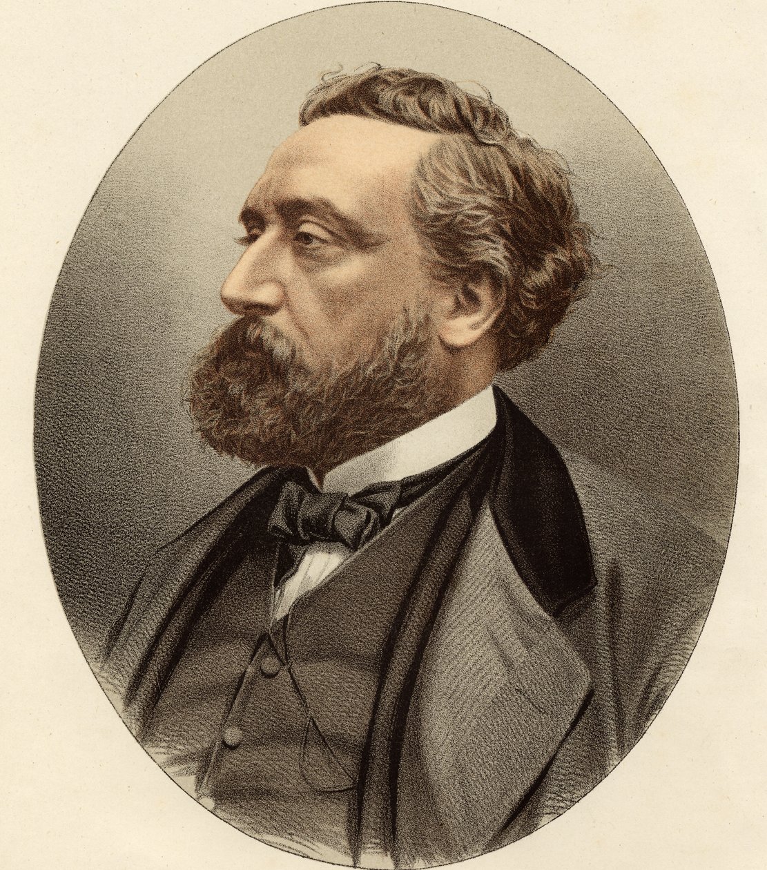 Leon Michel Gambetta (1838-82) z „Galerie portrétů“, vydané v roce 1833 od English School