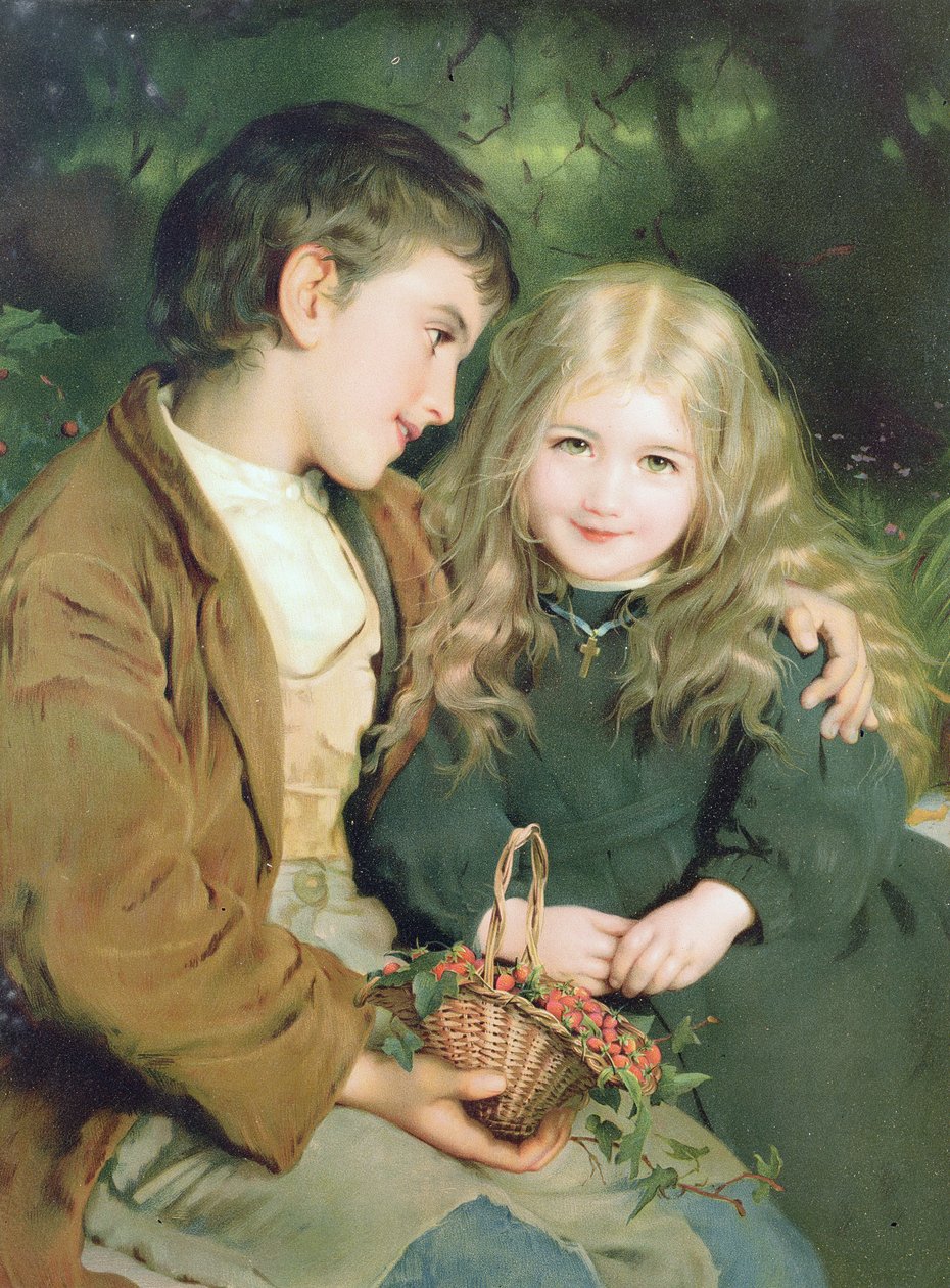 Little Sweethearts, od hrušky výroční, c.1880 od English School