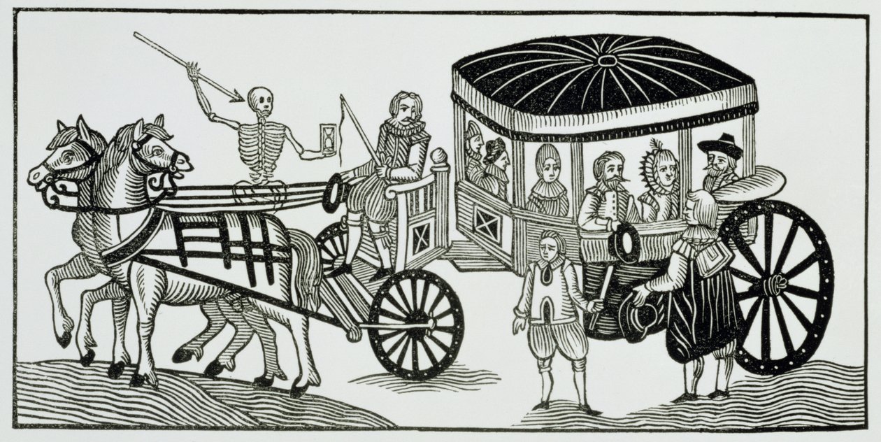 Londýňané prchající do země, aby se vyhnuli moru, 1630 (viz také 267599) od English School