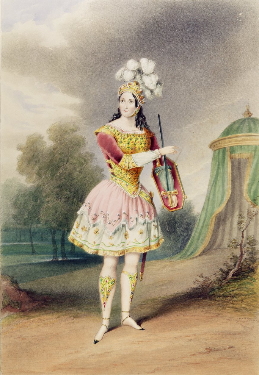 Louisa Fairbrother jako Eglantine v `Valentine a Orson, 1843 od English School