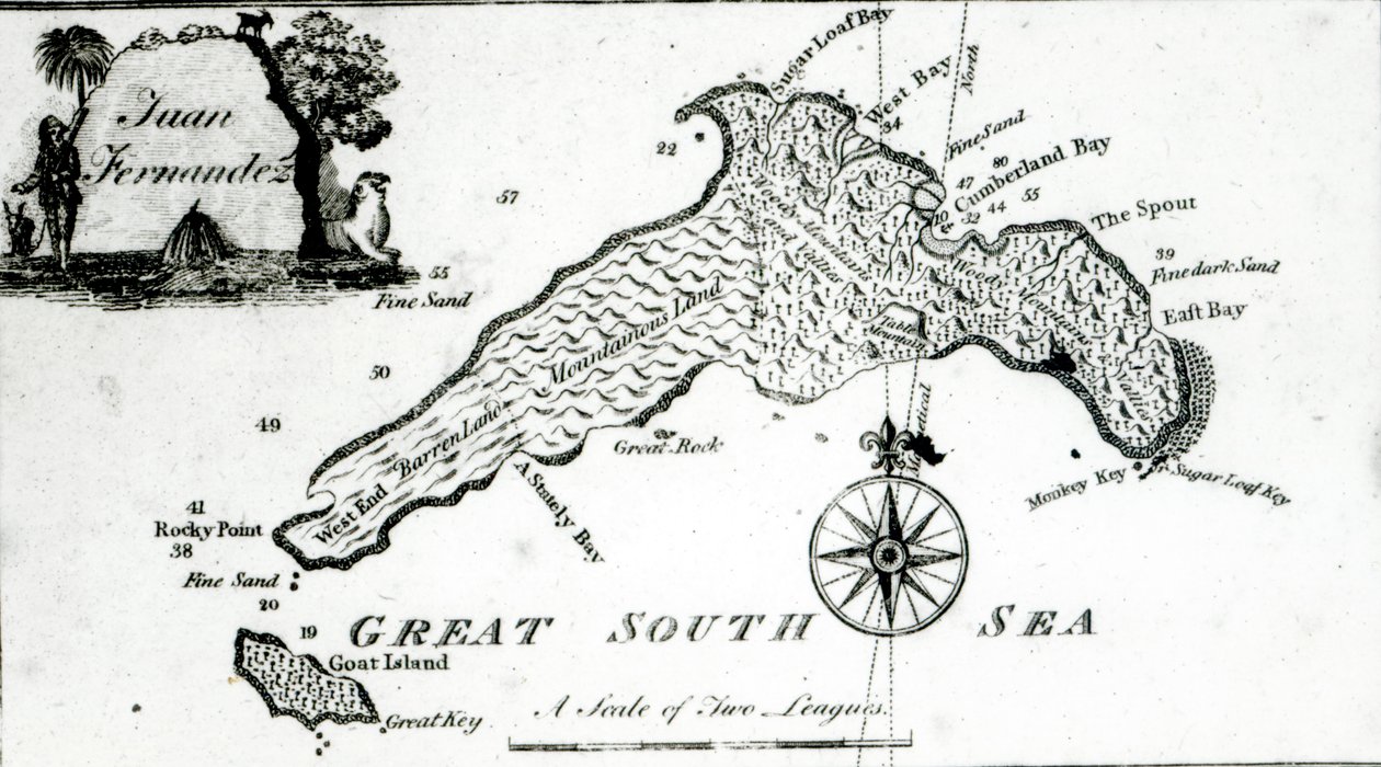 Mapa ostrova jižního Pacifiku, 1800 od English School