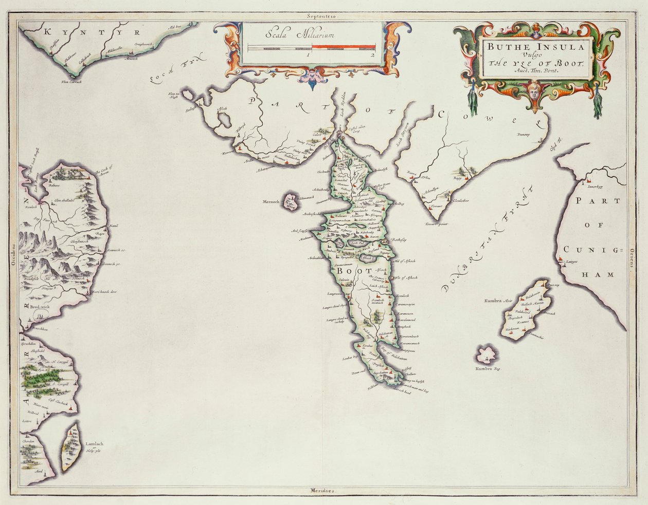 Mapa ostrova Bute od English School