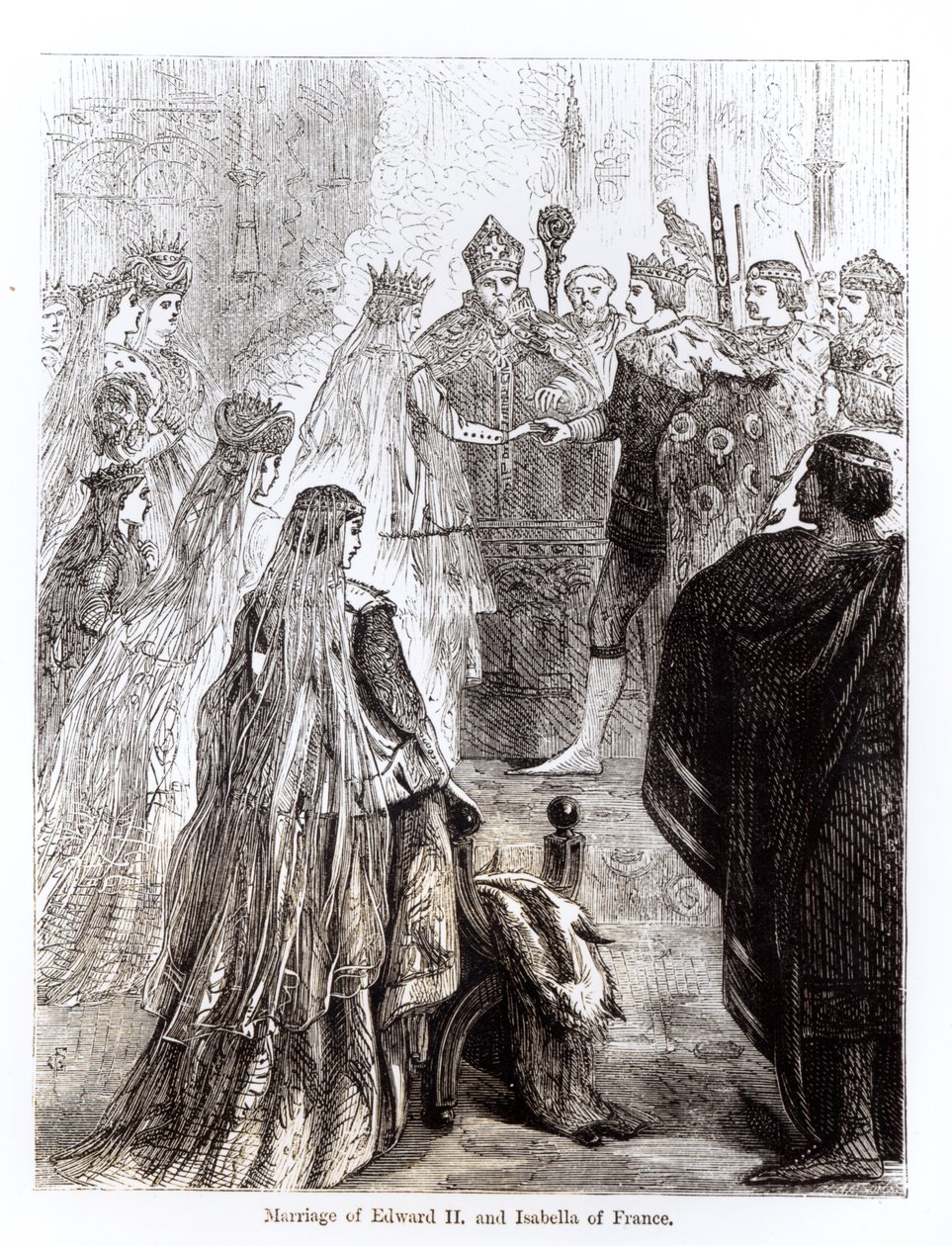 Sňatek Eduarda II. (1284-1327) a Isabely Francouzské (1292-1358) od English School