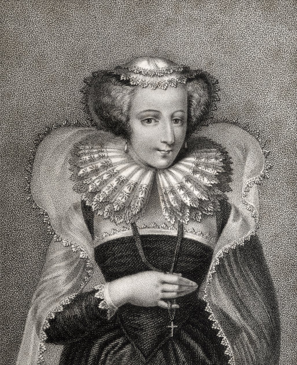 Mary Queen of Scots, vyryl Bocquet, ilustrace z „Katalogu královských a vznešených autorů, svazek V“, vydaného v roce 1806 od English School